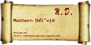 Mathern Dávid névjegykártya